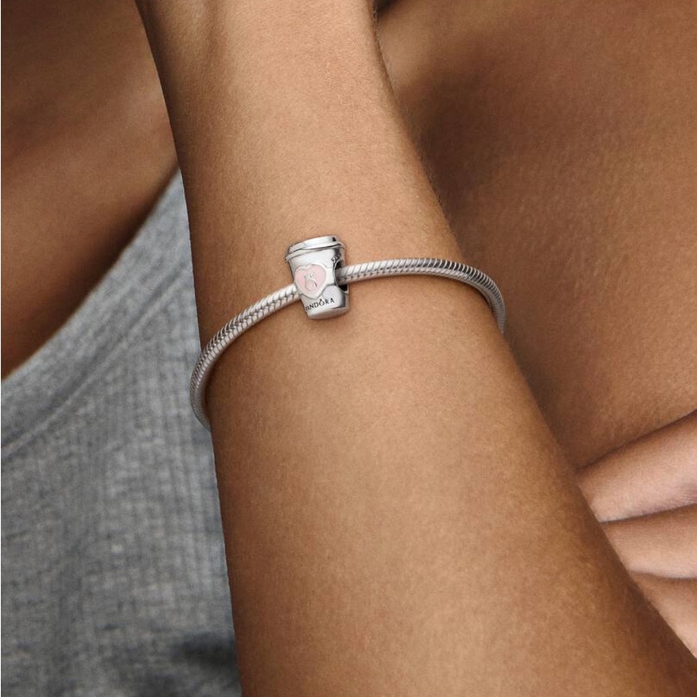 Pandora Silver Bracelet with Coffee Cup Charm